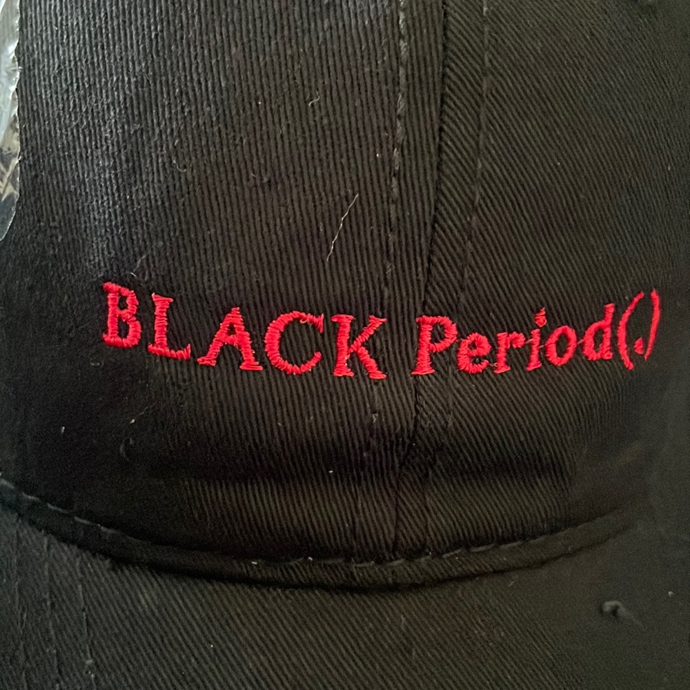 Black period dad hats (unisex)